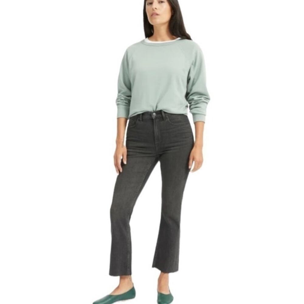 Everlane Women's High Rise Kick Crop Jeans Washed Black Size 24